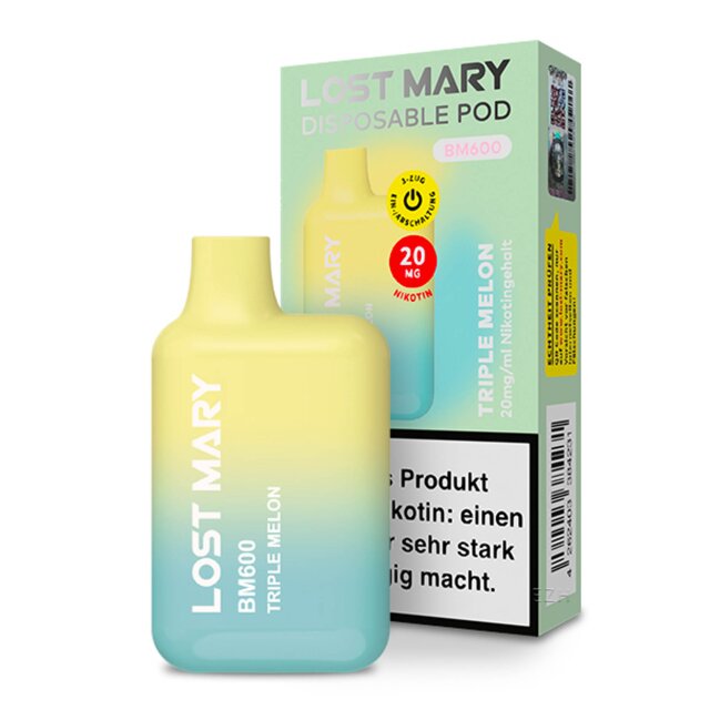 Lost Mary Einweg Vape / E Zigarette mit Nikotin | Triple Melon, 4,99