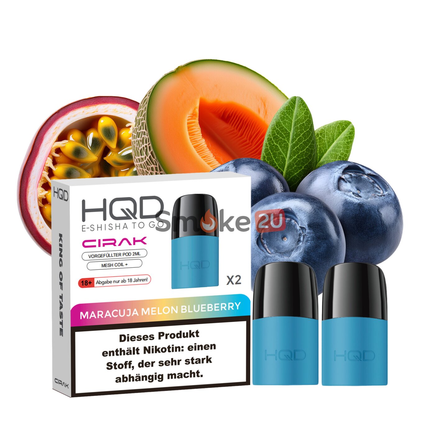 HQD Cirak Pod (2er Pack) - Maracuja Melon Blueberry, 6,90