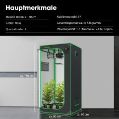 VIVOSUN Growbox Komplettset - 80 x 80 x 160 cm 150 Watt