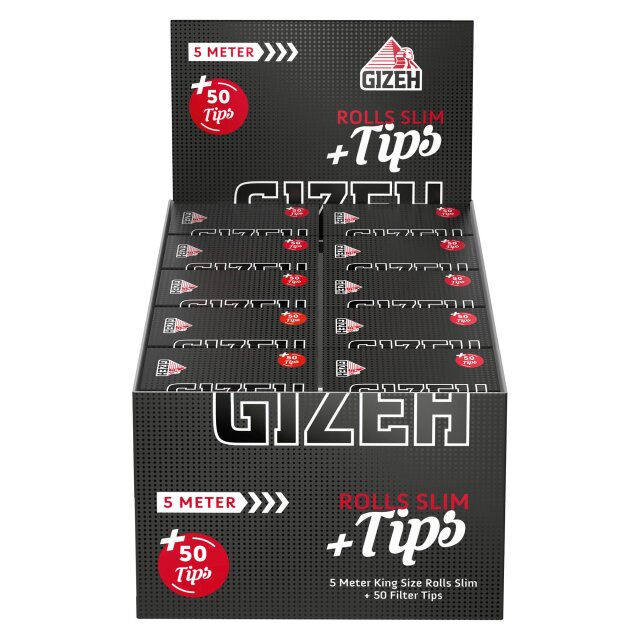 BLACK Rolls Slim - 20er Pack je 5 Meter Papier + 50 Filter Tips
