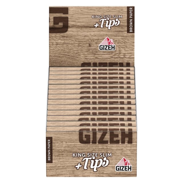 BROWN King Size Slim Blättchen + Tips | Mit Magnetverschluss 26er Pack je 34 Blättchen + 34 Filter Tips