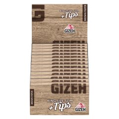 BROWN King Size Slim Blättchen + Tips | Mit Magnetverschluss 26er Pack je 34 Blättchen + 34 Filter Tips