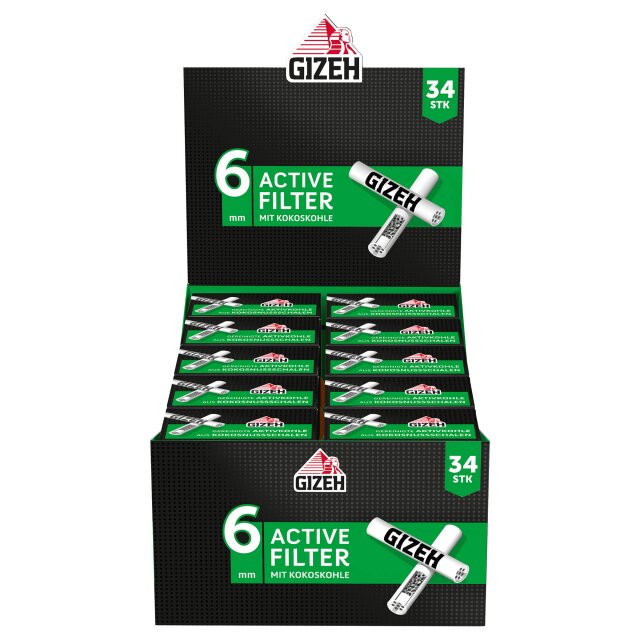 BLACK Active Filter 6mm - 10er Pack je 34 Filter Tips