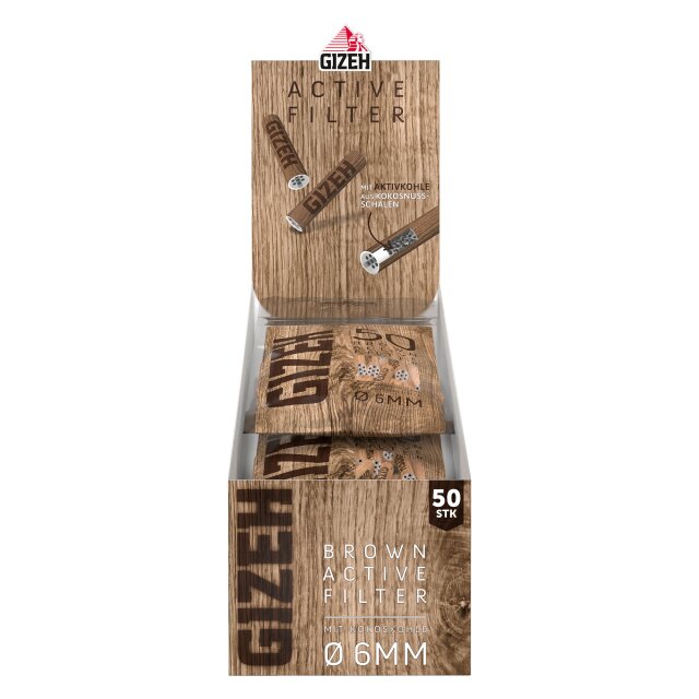 BROWN Active Filter 6mm - 10er Pack je 50 Filter Tips
