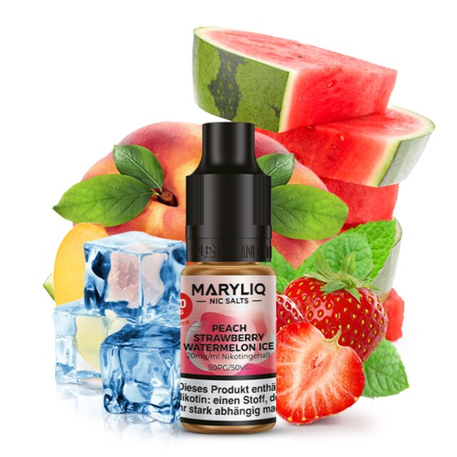 MARYLIQ 10ml - Peach Strawberry Watermelon Ice 20mg