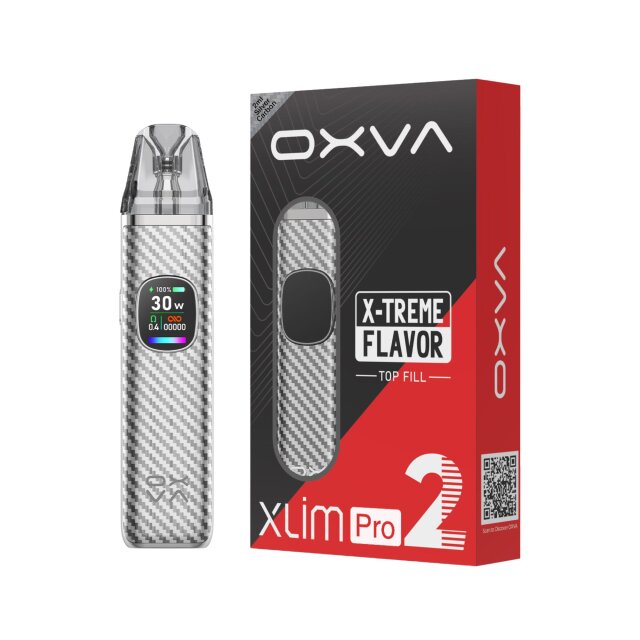 OXVA Pod System Xlim Pro 2 Kit - Silver Carbon