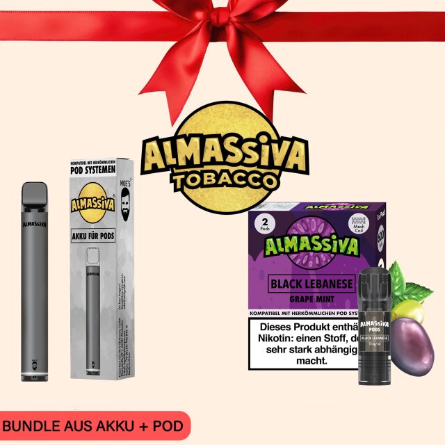 Al Massiva Akku & Pod Starter Set (Bundle) Anthrazit Black Lebanese (2er Pack)