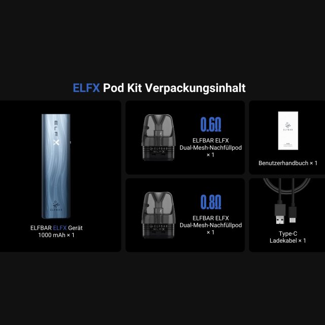 ELFBAR ElfX Akkutrger Silver | Podsystem, 16,99