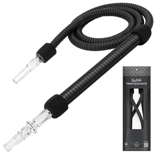 Luna Shisha Tradi Schlauch Kunstleder - Schwarz