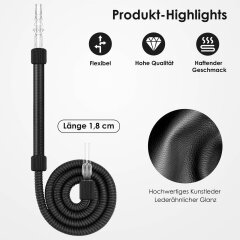 Luna Shisha Tradi Schlauch Kunstleder - Schwarz