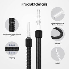 Luna Shisha Tradi Schlauch Kunstleder - Schwarz