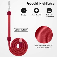 Luna Shisha Tradi Schlauch Kunstleder - Dunkelrot