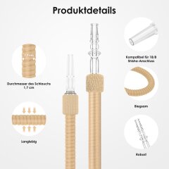 Luna Shisha Tradi Schlauch Kunstleder - Beige