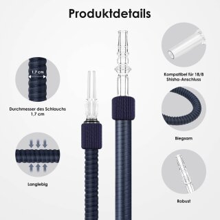 Luna Shisha Tradi Schlauch Kunstleder - Dunkelblau