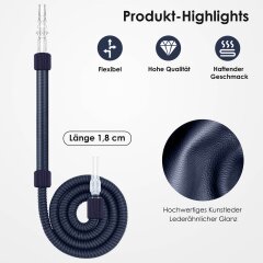 Luna Shisha Tradi Schlauch Kunstleder - Dunkelblau