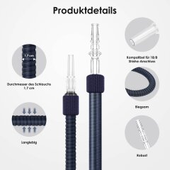 Luna Shisha Tradi Schlauch Kunstleder - Dunkelblau