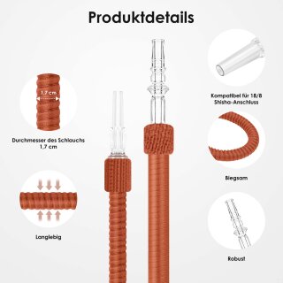 Luna Shisha Tradi Schlauch Kunstleder - Orange