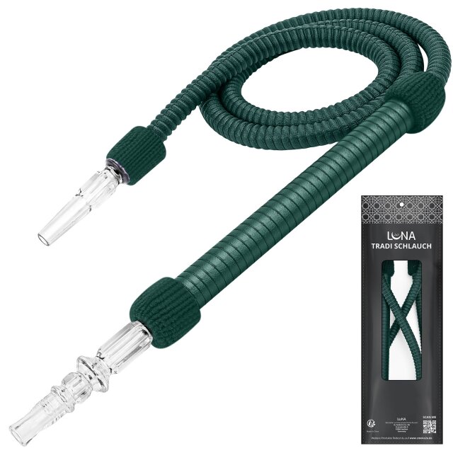 Luna Shisha Tradi Schlauch Kunstleder - Dunkelgrün