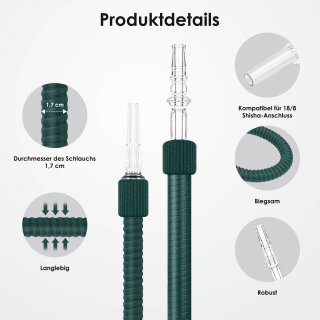 Luna Shisha Tradi Schlauch Kunstleder - Dunkelgrün