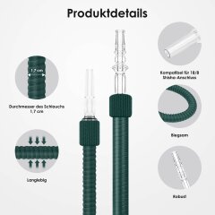 Luna Shisha Tradi Schlauch Kunstleder - Dunkelgrün