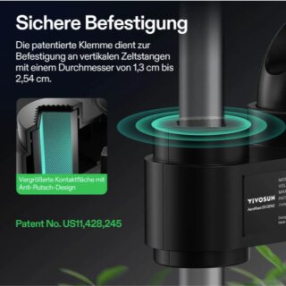 VIVOSUN Clip Ventilator AeroWave E9 Black