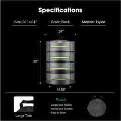 VIVOSUN Netz-Trockenständer 4-Lagig