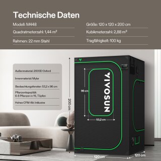 VIVOSUN Grow Tent Pro 120x120x200cm