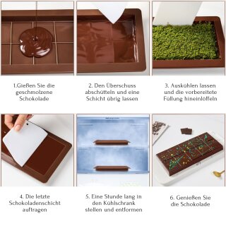 2 Schokoladenform Silikon mit Teigschaber - Braun