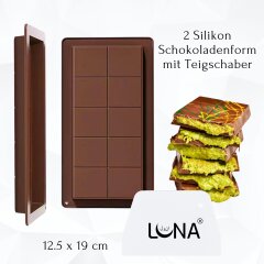 2 Schokoladenform Silikon mit Teigschaber - Braun