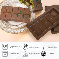 2 Schokoladenform Silikon mit Teigschaber - Braun