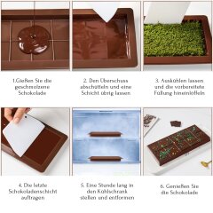 2 Schokoladenform Silikon mit Teigschaber - Braun