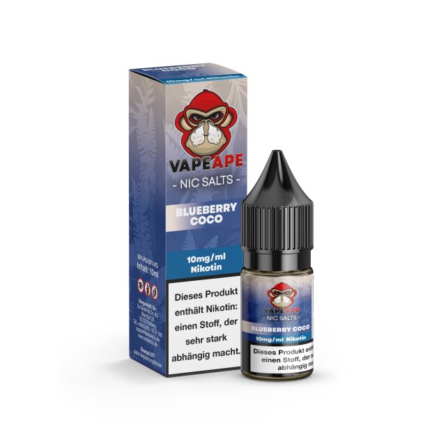 VapeApe Liquid 10ml - Blueberry Coco 10mg