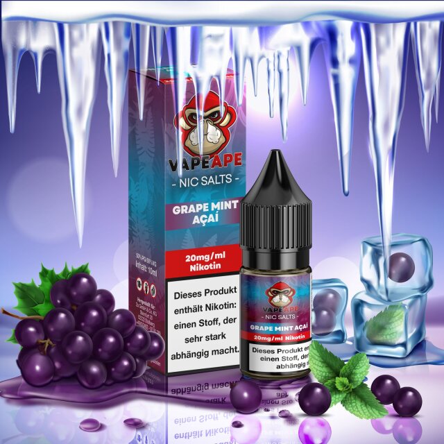 VapeApe Liquid 10ml - Grape Mint Acai 20mg