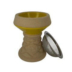 Luna - Steinkopf mit Sieb - Weiß / Gelb