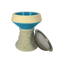 Luna - Steinkopf mit Sieb - Weiß / Babyblau