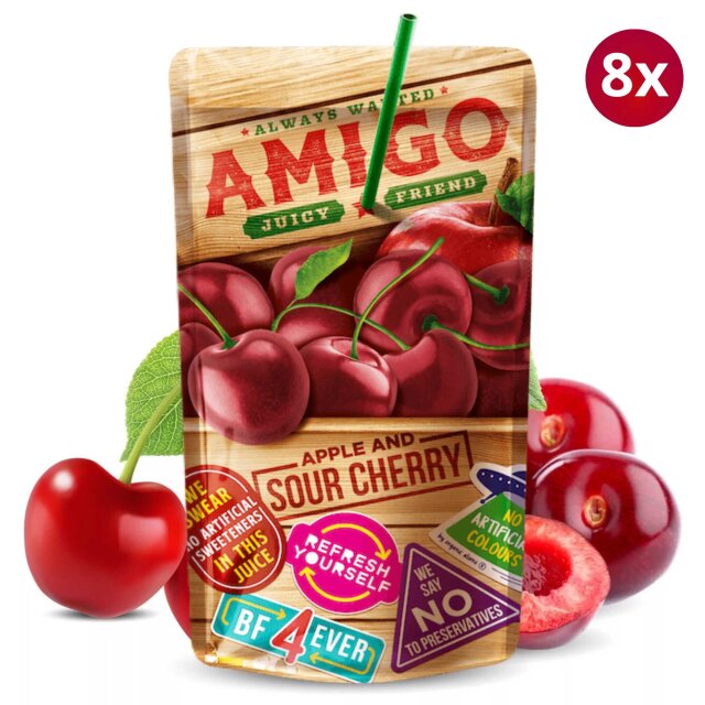 Amigo Softdrink 8x200ml - Sour Cherry