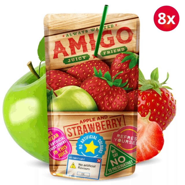 Amigo Softdrink 8x200ml - Apple & Strawberry