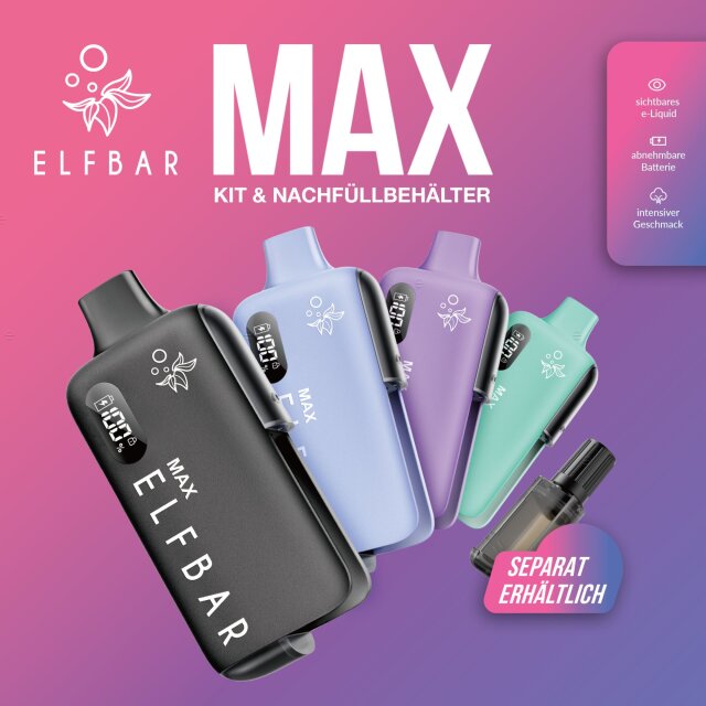 ELFBAR MAX Pod System Kit - Black, 7,99