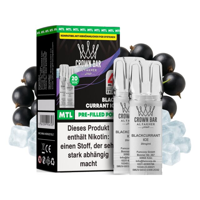 Al Fakher Pod (2er Pack) - Blackcurrant Ice 20mg (MTL)