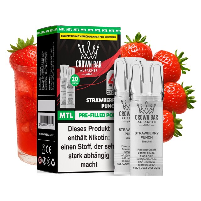 Al Fakher Pod (2er Pack) - Strawberry Punch 20mg (MTL)