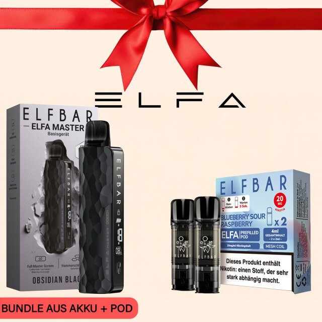 ELFBAR Master Akkuträger & Pod (Bundle) Obsidian Black-Leerpod (1,1 Ohm)