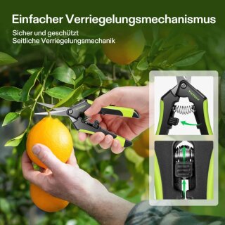 VIVOSUN Trimm-Schere Gartenschere mit geraden Edelstahlklingen
