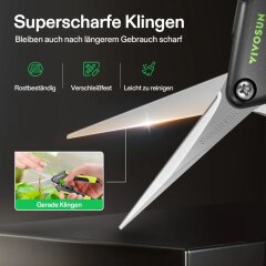 VIVOSUN Trimm-Schere Gartenschere mit geraden Edelstahlklingen