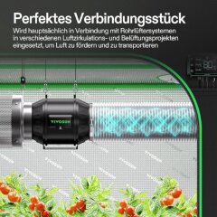 Vivosun Abluftschlauch 4 Zoll Schwarz