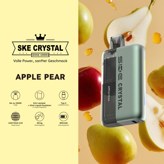 Crystal Edge 10000 Pod 10ml - Apple Pear 20mg