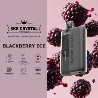 Crystal Edge 10000 Pod 10ml - Blackberry Ice 20mg