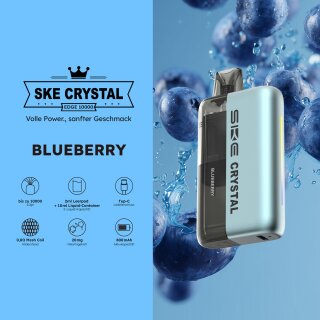 Crystal Edge 10000 Pod 10ml - Blueberry 20mg
