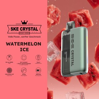 Crystal Edge 10000 Pod 10ml - Watermelon Ice 20mg