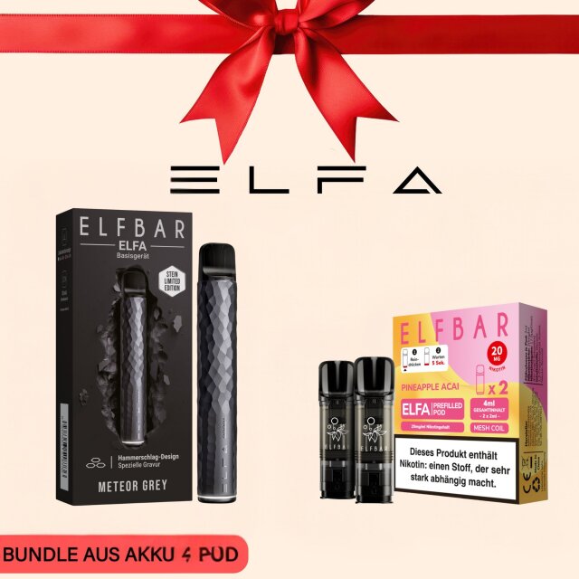 ELFBAR Akku & Pod Starter Set (Bundle) Meteor Grey (Limited)-Watermelon Cherry (2er Pack)