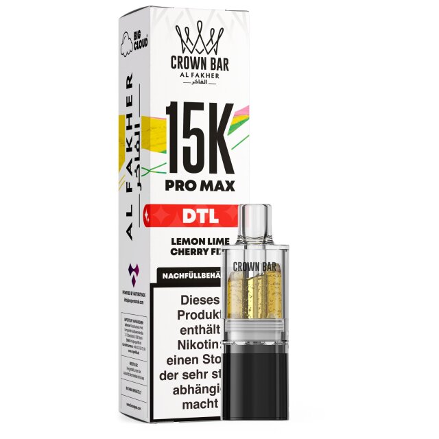 Al Fakher Pro Max Pod 15K - Lemon Lime Cherry Fizz 6mg (DTL)